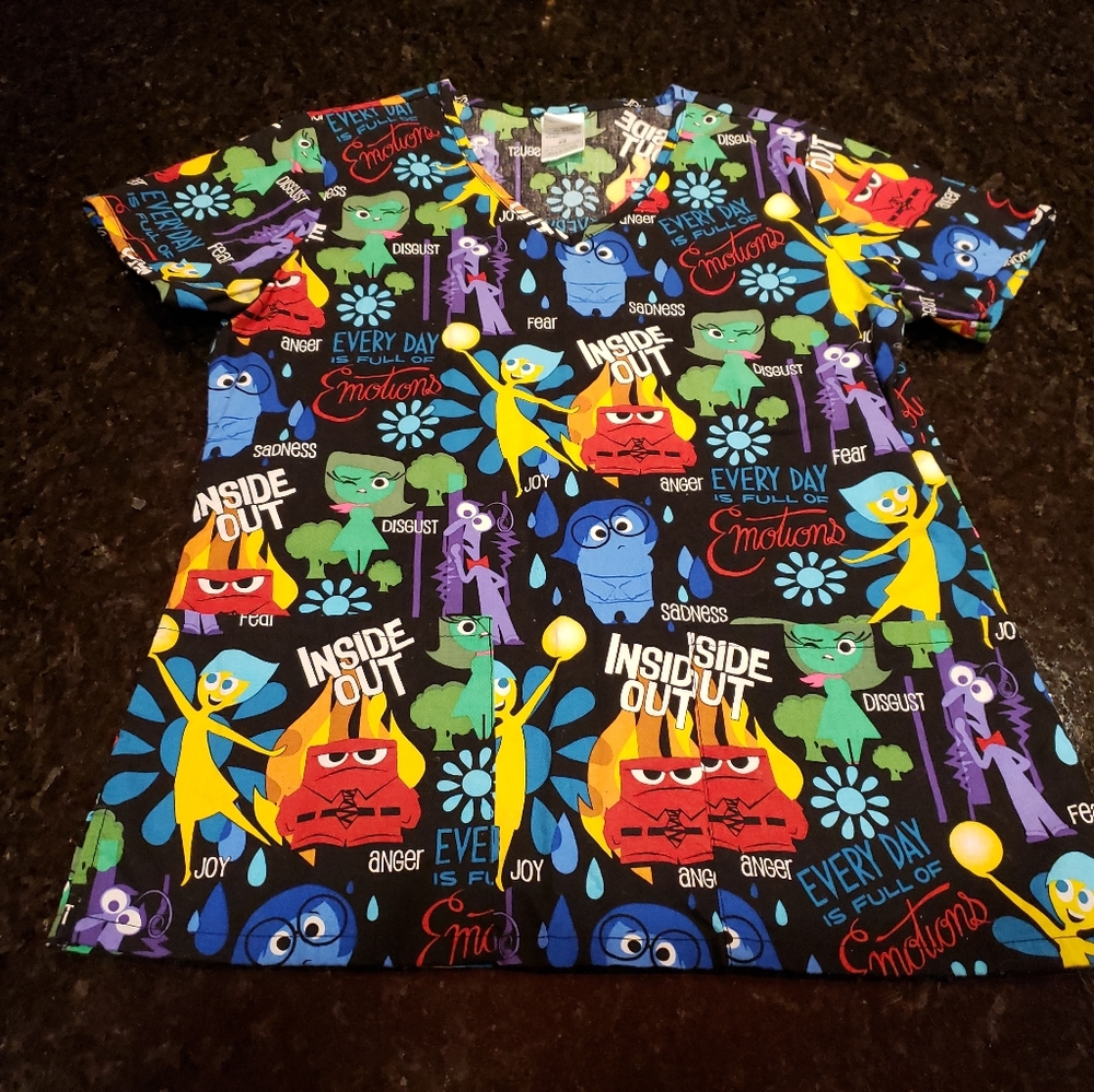 Disney Women's Scrub Top Size X Small "Inside Out"